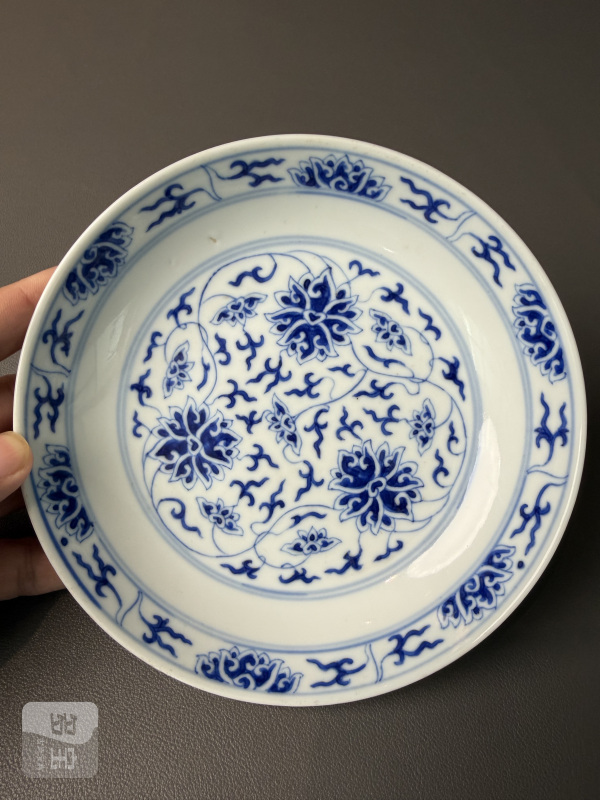 清光绪 青花缠枝莲纹盘 - 图5
